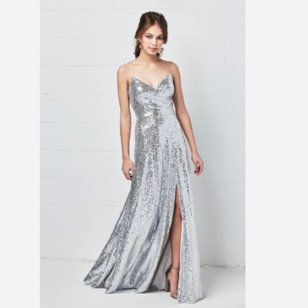 Watters Anzen Crome Sequin Gown s. 8